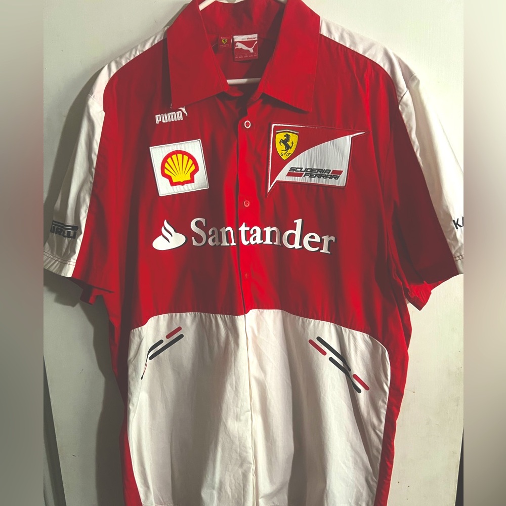 Men’s Button Front Scuderia Ferrari Racing Team Shirt, size XXL